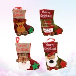 4 Pieces Christmas Stocking Bag-Shaped Faux Leather